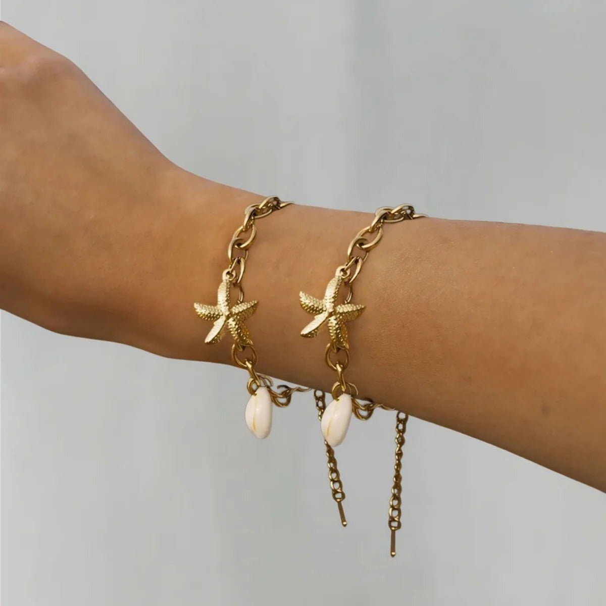 Ocean Starfish Shell Charm Bracelet