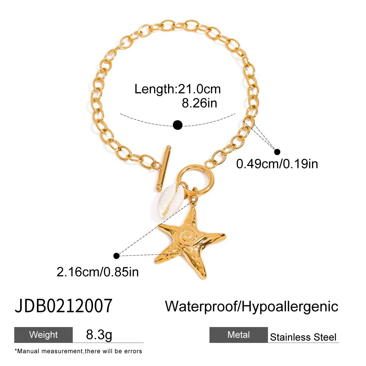 Ocean Starfish Shell Charm Bracelet