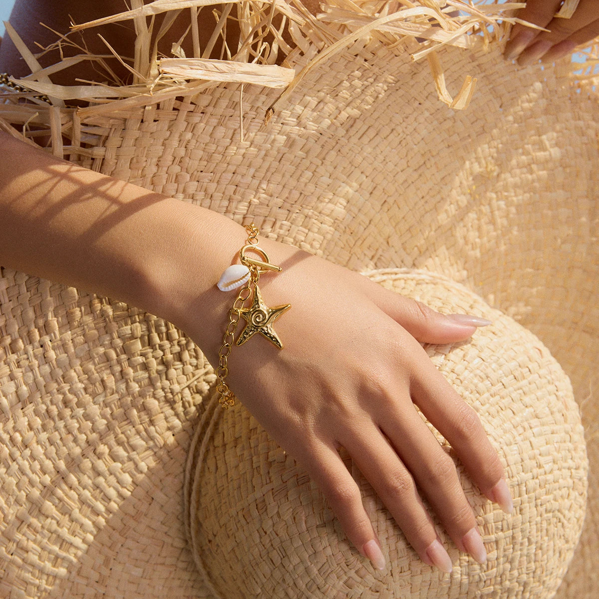 Ocean Starfish Shell Charm Bracelet