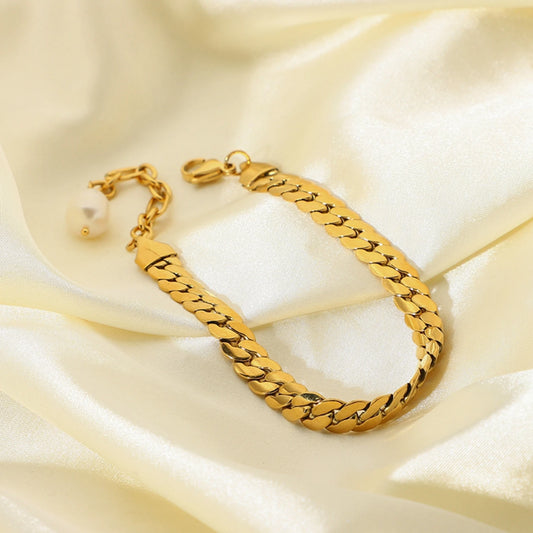 18k Gold Plated Stainless Steel Figaro Chain Bracelets
