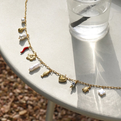 Ceramic Pearl pendant Waist Belly Chain - Belle Fleur Jewels