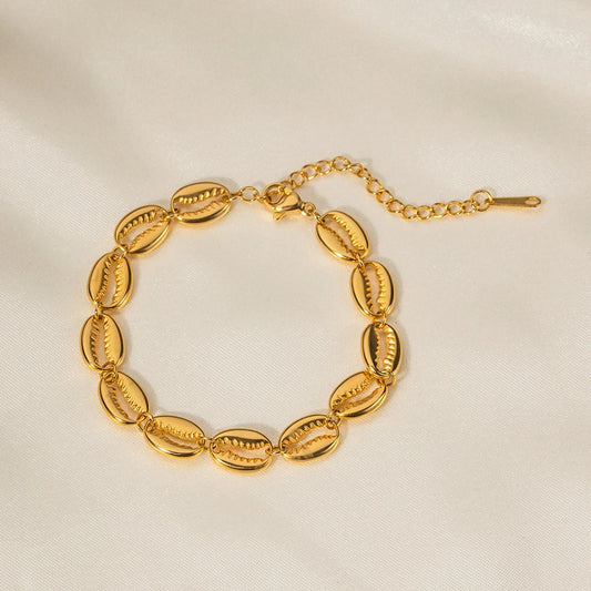 Stainless Steel Hollow Shell Gold Color Bracelet