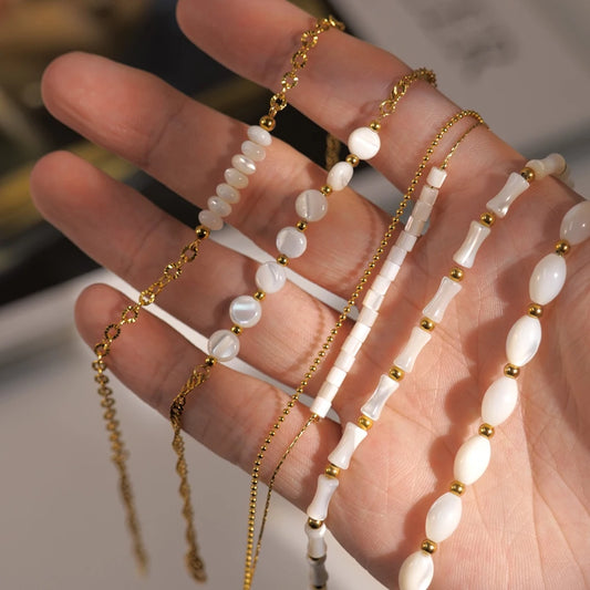 Natural Shell Stainless Steel Bracelet