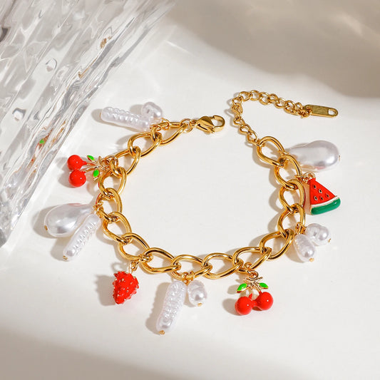 Summer Fruit Pearls Charm New Style Bracelet