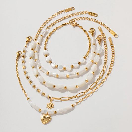 Natural Shell Stainless Steel Bracelet