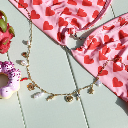 Ceramic Pearl pendant Waist Belly Chain - Belle Fleur Jewels