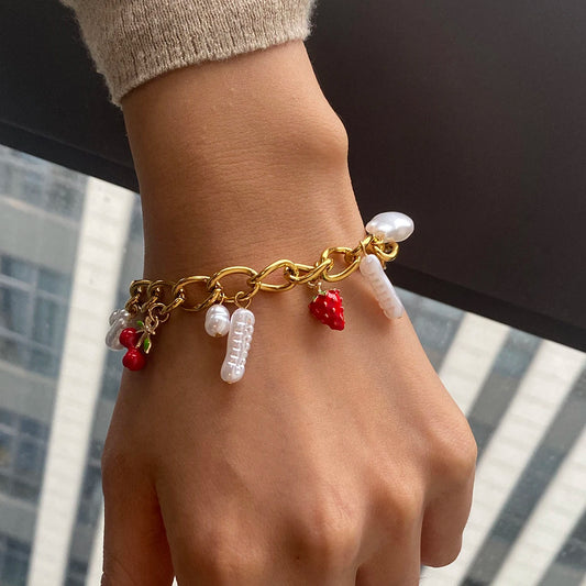 Summer Fruit Pearls Charm New Style Bracelet