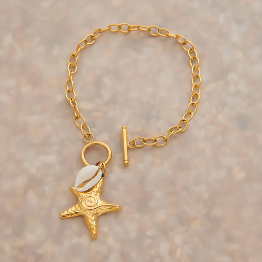 Ocean Starfish Shell Charm Bracelet