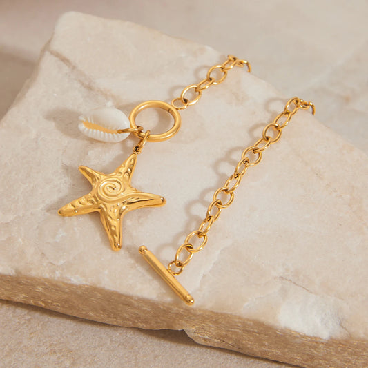 Ocean Starfish Shell Charm Bracelet